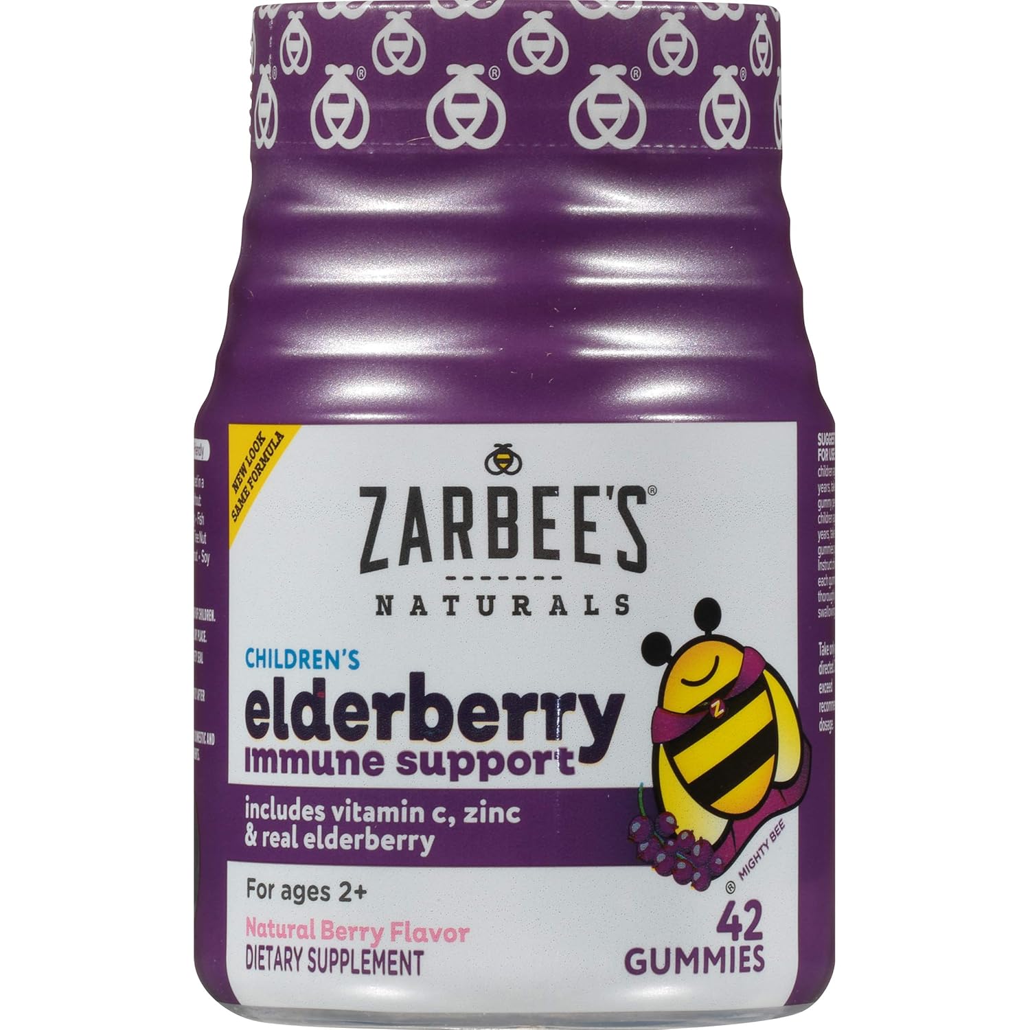 Zarbee's Naturals Children Elderberry Immune Support Berry Gummies Zinc