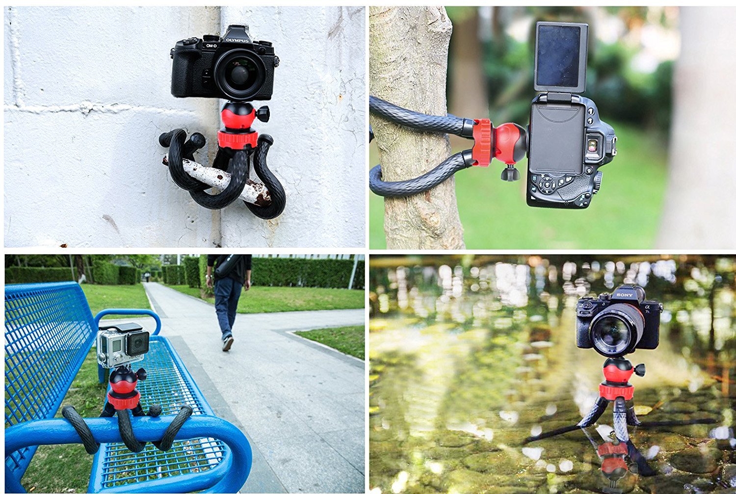 ZIMAIC Handy Stativ, Smartphone Stativ, Kamera Ständer, Flexibel Leicht Tripod mit Bluetooth Fernbedienung,Telefonhalterung Accessory, Kamera Accessory, Für Eine Vielzahl von Smartphone, Sport Kamera