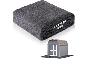 NIUYHE 12.2 x 10.2 Ft Outdoor Storage Shed Floor Mat Waterproof, 500g/㎡ Thickened Washable Furniture Dustproof Anti-Slip Pad for Patio, Moto, Car for Protect Flooring from Wear, Carport Dustproof Oil Mat