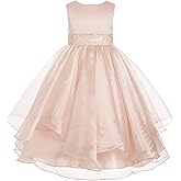 ekidsbridal Asymmetric Ruffled Organza Sequin Flower Girl Dress Toddler Girl Dresses