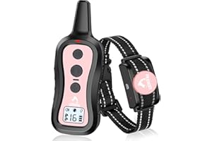 PATPET Dog Training Collar with Remote(8-100 lbs), Rechargeable Shock Collar for Medium Dogs, Up to 1000 ft Remote Range IPX7 Waterproof