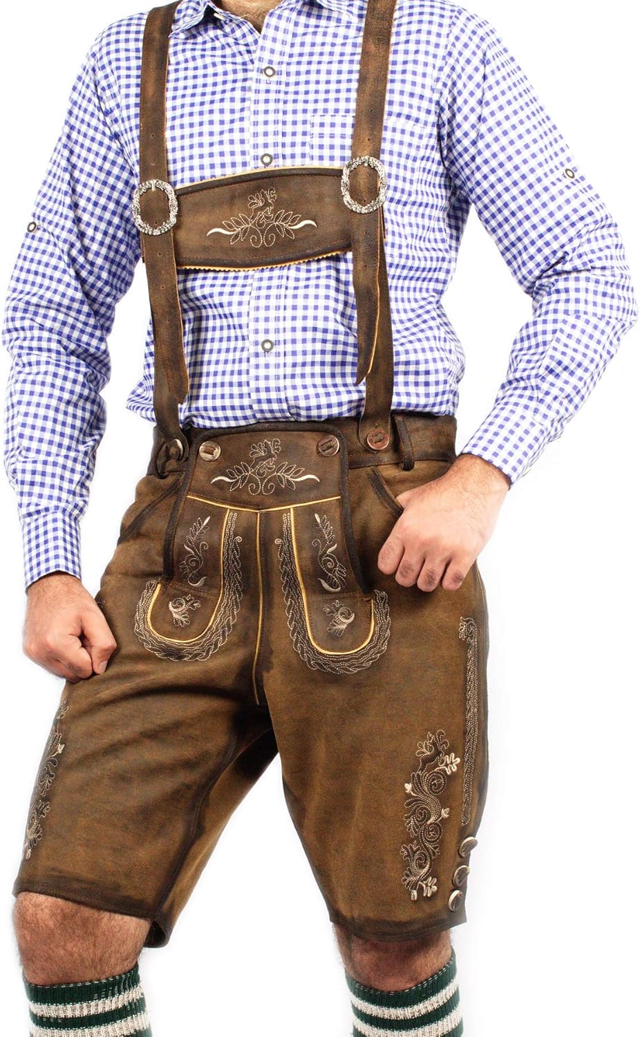Oktoberfest Bavarian Short Lederhosen Men | Traditional Authentic German Outfit: Clothing