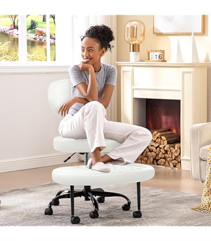 Amazon.com: Waleaf Ergonomic Cross Legged Office Chair with Wheels