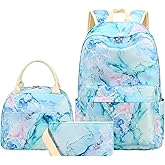 LEDAOU Kids Backpack for Girls Backpacks with Lunch Box, Lightweight Bookbag Set Elementary Middle School Back pack for 8-14