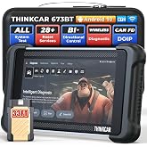 THINKCAR 673BT Bidirectional Scan Tool, OBD2 Scanner 28+ Reset Services | Car Diagnostic Scanner, All Systems, Lifetime Free Updates, CAN FD &amp; DoIP, 96+ Brands, 28 Languages Incl. Spanish, 7" Screen