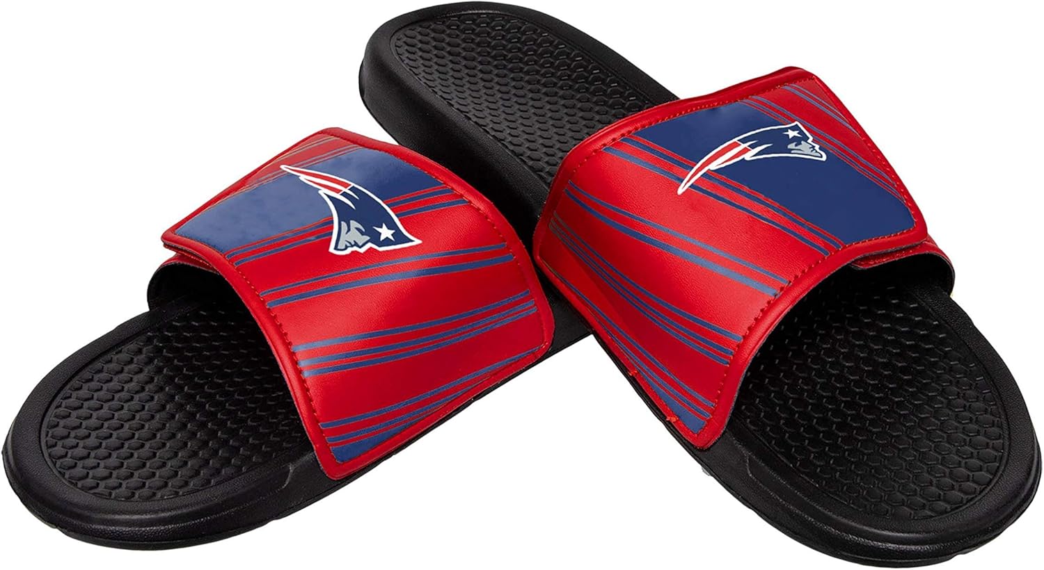 FOCO NFL Mens NFL Stripe Legacy Velcro Sport Slide - Mens