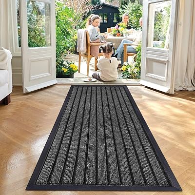 Cozy Haven Outdoor Indoor Rubber Runner Rug 80x150 cm Grey Non-Slip
