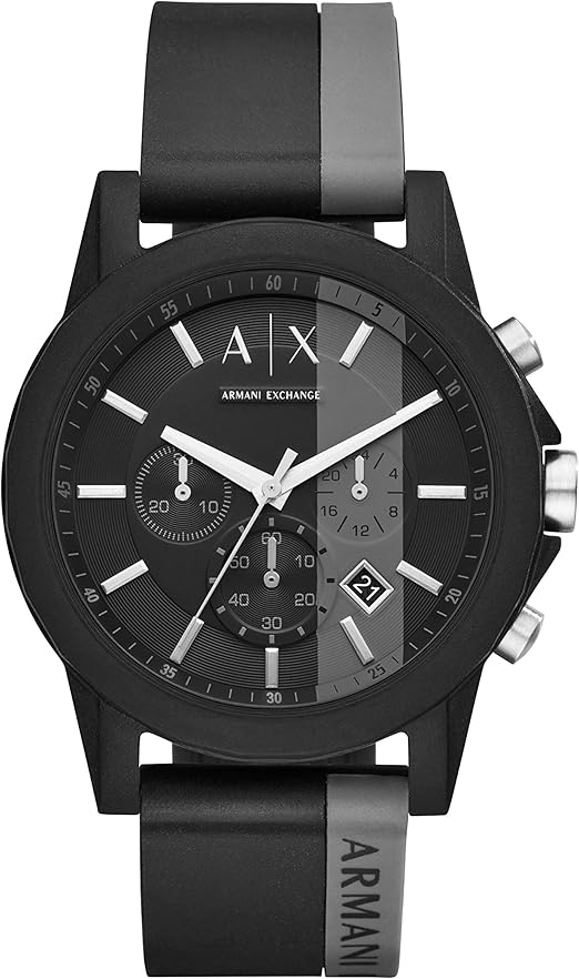 Armani Exchange Men's Chronograph Quartz Watch with Silicone Strap