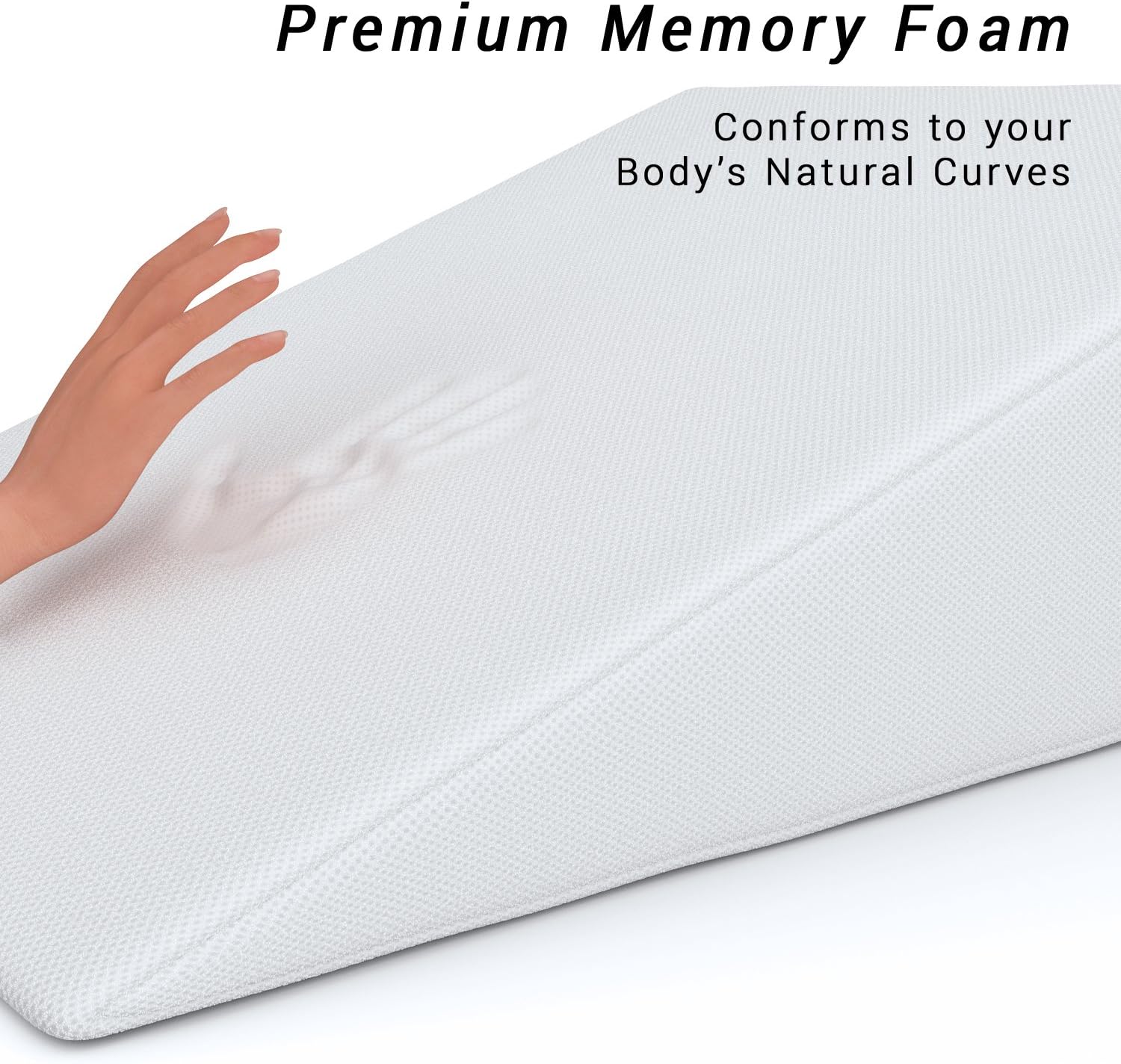 FitPlus Premium Wedge Pillow 2 Inches Memory Foam, Acid Reflux Pillow