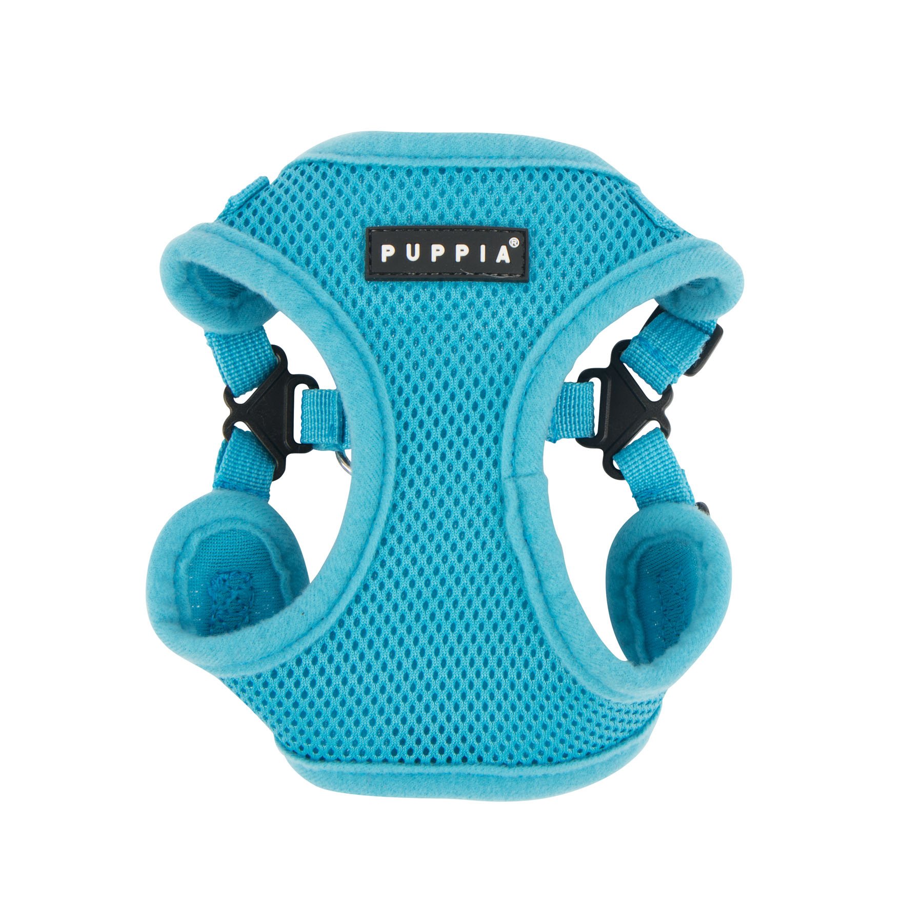 Puppia 4-Point-Dog Harness small dog and medium dog harness - Super soft and comfortable in many colours - Also usable as Puppy Harness - Anti Pull Dog Lead, Sky Blue