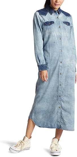 Amazon Co Jp レイビームス Ray Beams バイカラー デニムマキシワンピース 77 Bleach 0 服 ファッション小物