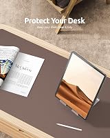 YSAGi Leather Desk Mat Large 80x40 cm Non-Slip Waterproof Chocolate view 7