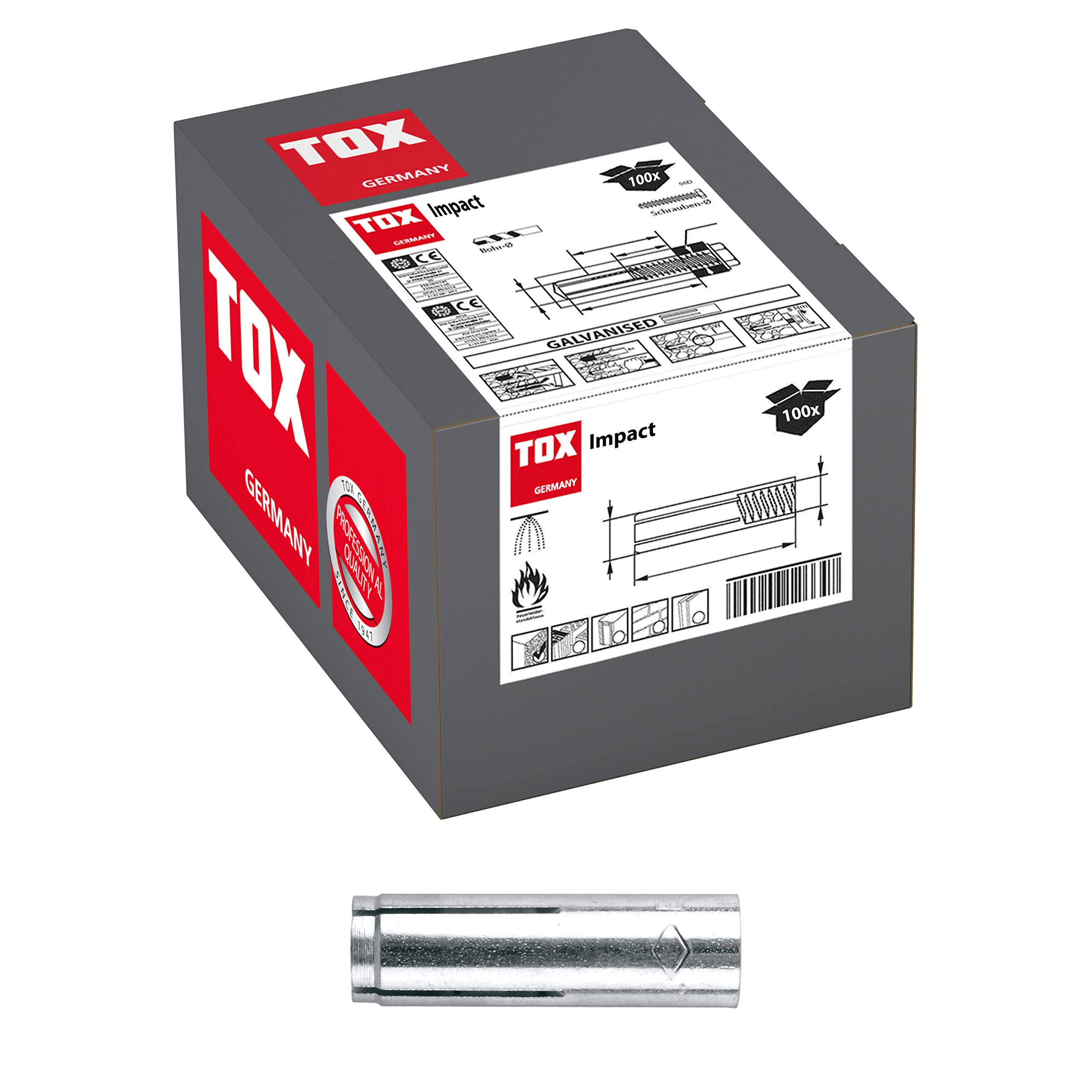 TOX Impact Anchor Impact M8x30 mm Pack of 100, 02910004