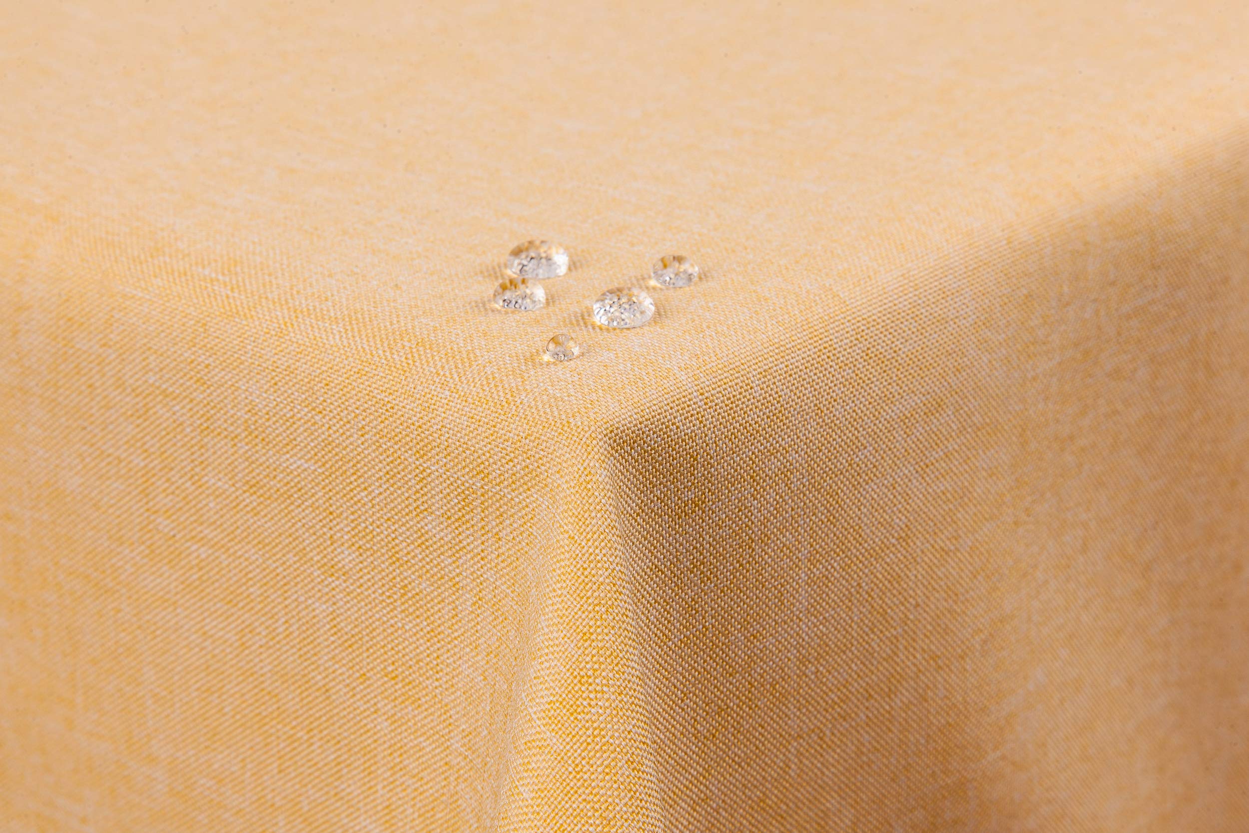 First-Tex tablecloth linen look lotus effect washable with straight hem edge 135x200 square in yellow