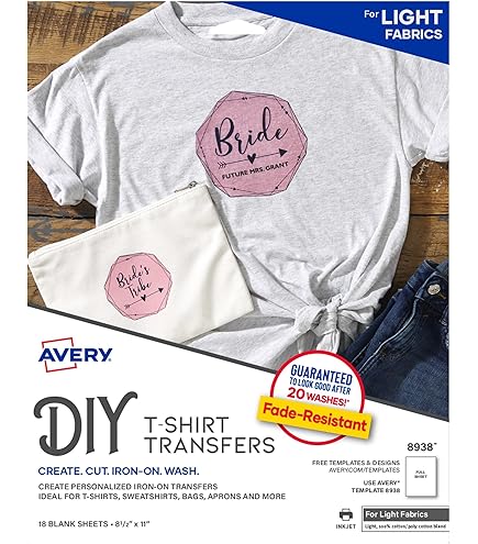 Amazon.com: Avery Printable Heat Transfer Paper for Light