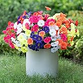BLISOUL Spring Summer Mix Color Artificial Morning Glory, 12 Bundles Artificial Flowers for Outdoors Decorations UV Resistant Realistic Silk Flowers for Patio Home Decor Garden Planter Window Box Yard