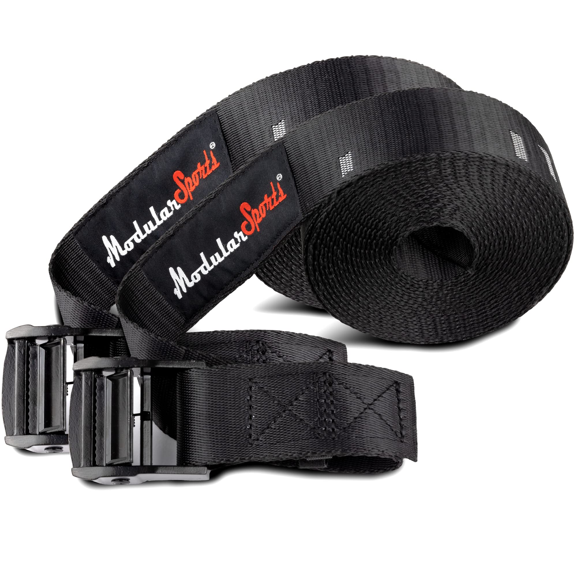 Modular Sports Webbing 4.5 m Set of 2 Nylon Strap Band as Fitness Accessory 4 cm Width with Eyelet for Gymnastics Rings, Bars or Other Training Equipment