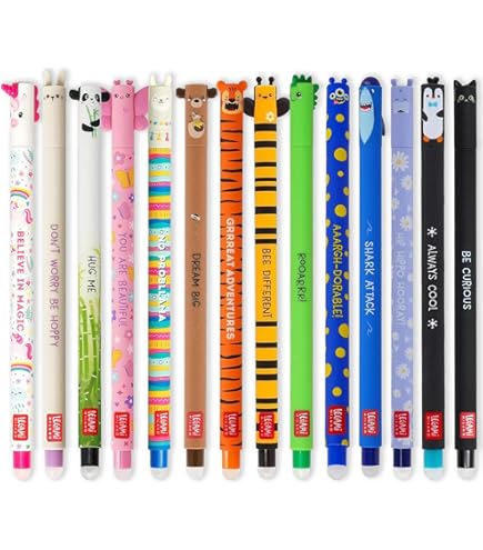 3 Stylos Gel Effaçables - Pointe 0.5mm, Avec Gomme Intégrée, Motifs Noël (Père Noël, Renne, Enfant)