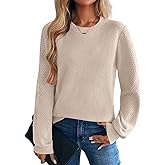 Zeagoo Womens Sweaters 2026 Fashion Fall Tops Crew Neck Long Sleeve Knit Pullover Sweater S-XXL