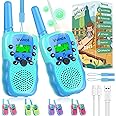 Vvinca Toys for Ages 5-7 Boys Girls, Rechargeable Walkie Talkies for Kids Long Range 22 CH 2 Way Kids Walkie Talkie with Flashlight for Camping Hiking Indoor Outdoor 3 4 5 6-12 Birthday