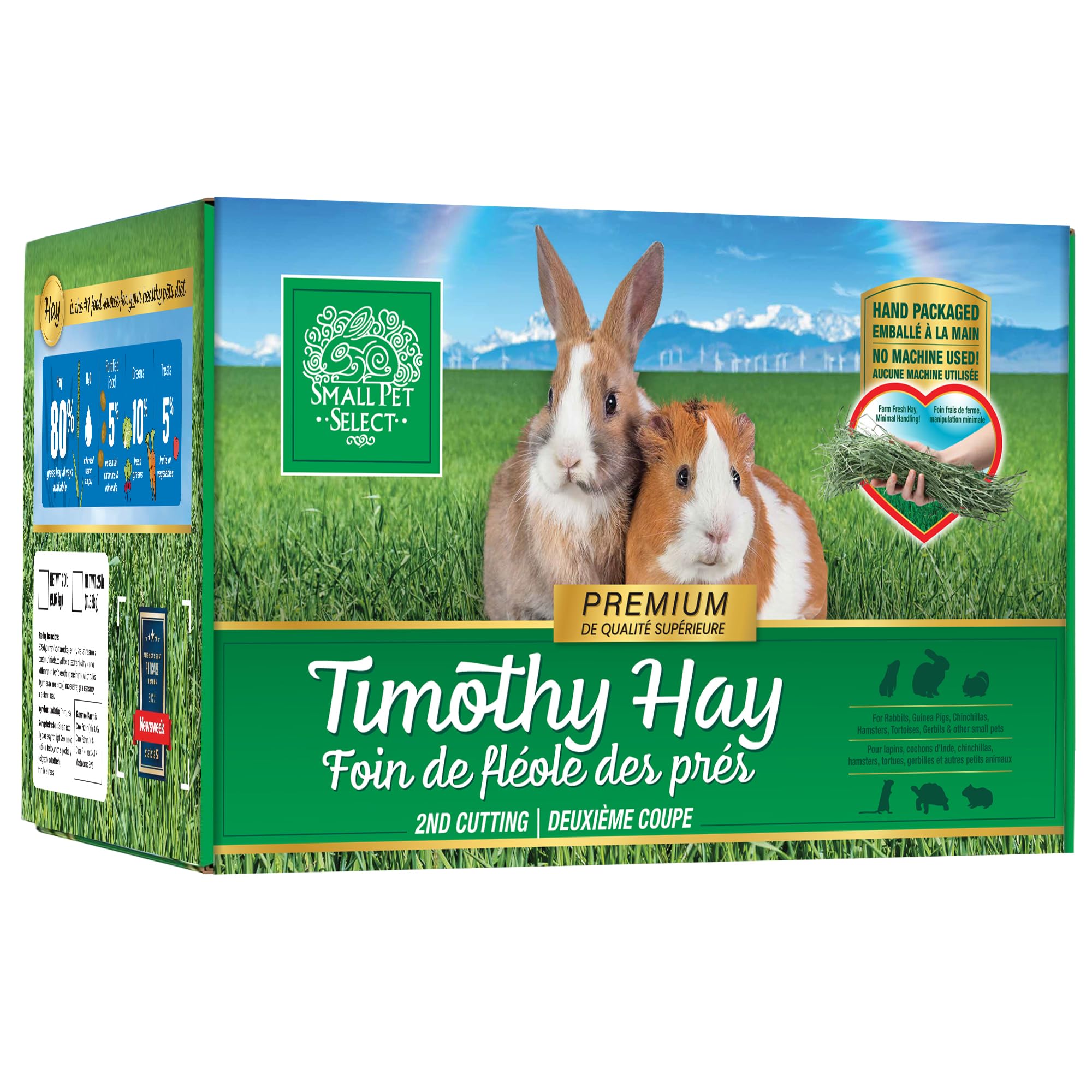 Small Pet Select 2nd Cutting Timothy Hay for Rabbit, Guinea Pig, Bunny, Chinchilla and Other Small Animals, Premium Natural Hay Grown in The US, Perfect Blend Pet Food, 12 LB (5.44kg)