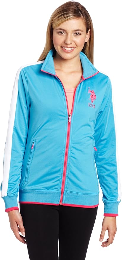 U.S. Polo Assn. Women's Track Jacket, Marine Teal, Medium at Amazon Womenâs Clothing store 