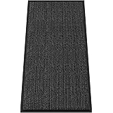 Kuyal Front Door Mat, 4'x8' Indoor Outdoor Entrance Mat, Commercial Floor Mats Inside Outside Entrance, Heavy Duty Durable Welcome, Rubber Backing Non Slip Outdoor Mats for Entryway,Black