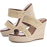 VARECOLA Women Slip On Espadrille Platform Wedge Sandals Slide Open Toe Clear High Heel Sandals