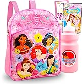 Disney Princess Mini Backpack for Kids - Bundle with 11" Small Bag for Girls Plus Water Bottle, Play Pack, More | Disney Princess Backpack Purse for Kids, Toddlers