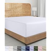 California Design Den 100% Organic Cotton Queen Size Fitted Sheet, White | GOTS Certified, Crisp &amp; Airy Percale, 15" Deep Pocket, All-around Elastic, No-Pop Fit, Durable, Easy Care, Backed by GH Seal