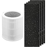 Byseacore H-HF450-VP Replacement Filter Compatible with Hunter HP450 HP450UV Cylindrical Tower Air Purifier, 3-Stage Filtration with 4 Counts Activated Carbon Pre-Filters