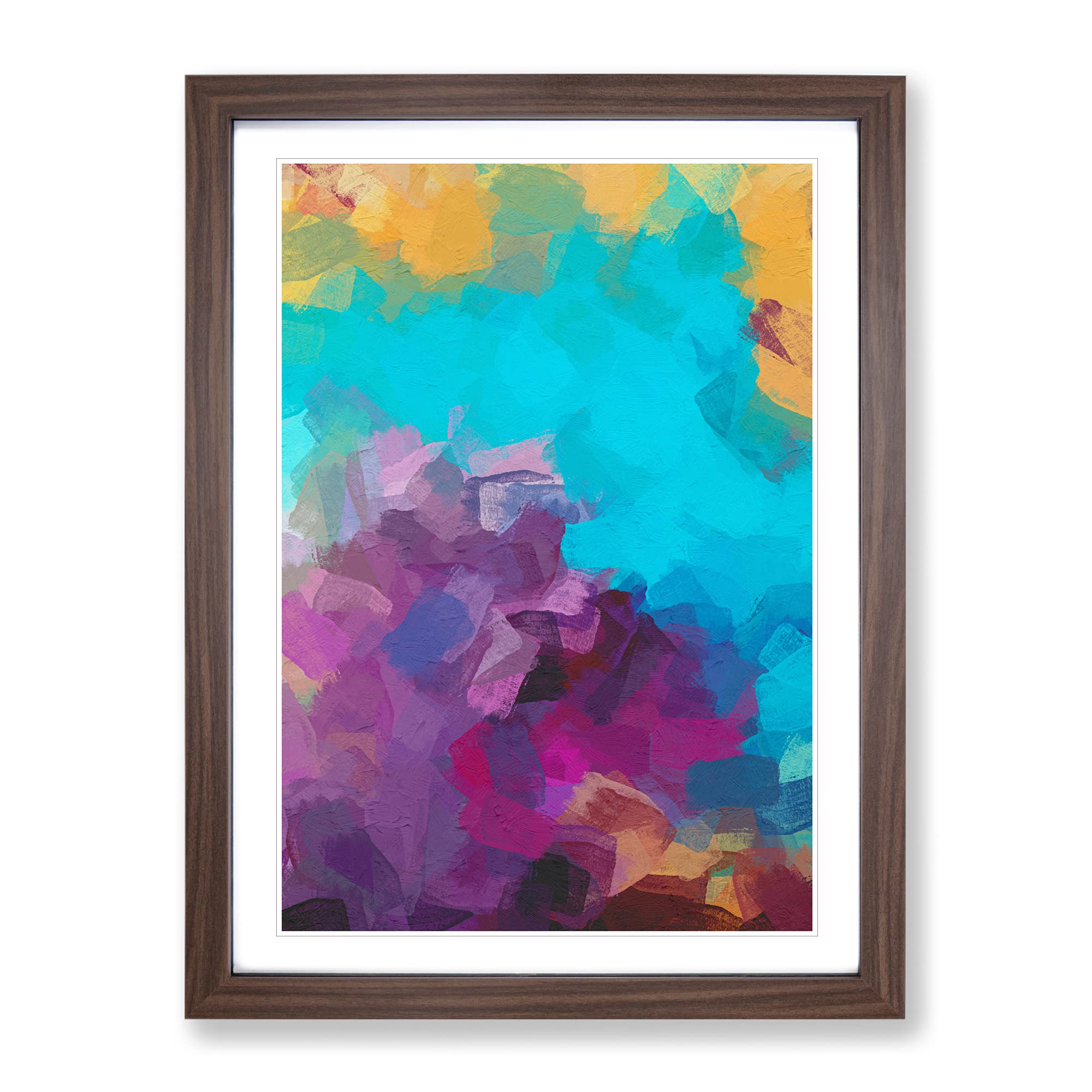 Ticket To Ride Abstract Framed Print | A4 Walnut Framed Wall Art | Ready to Hang | Abstract Fantasy Picture | Living Room Bedroom Lounge Office