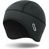 MELASA Winter Helmet Liner Skull Cap with Glasses Slots | Warm Fleece, Glasses Slots Fit Sunglasses, Helmet-Friendly, Snug Stretch Fit, Great for Cycling/Skiing/Outdoor Work