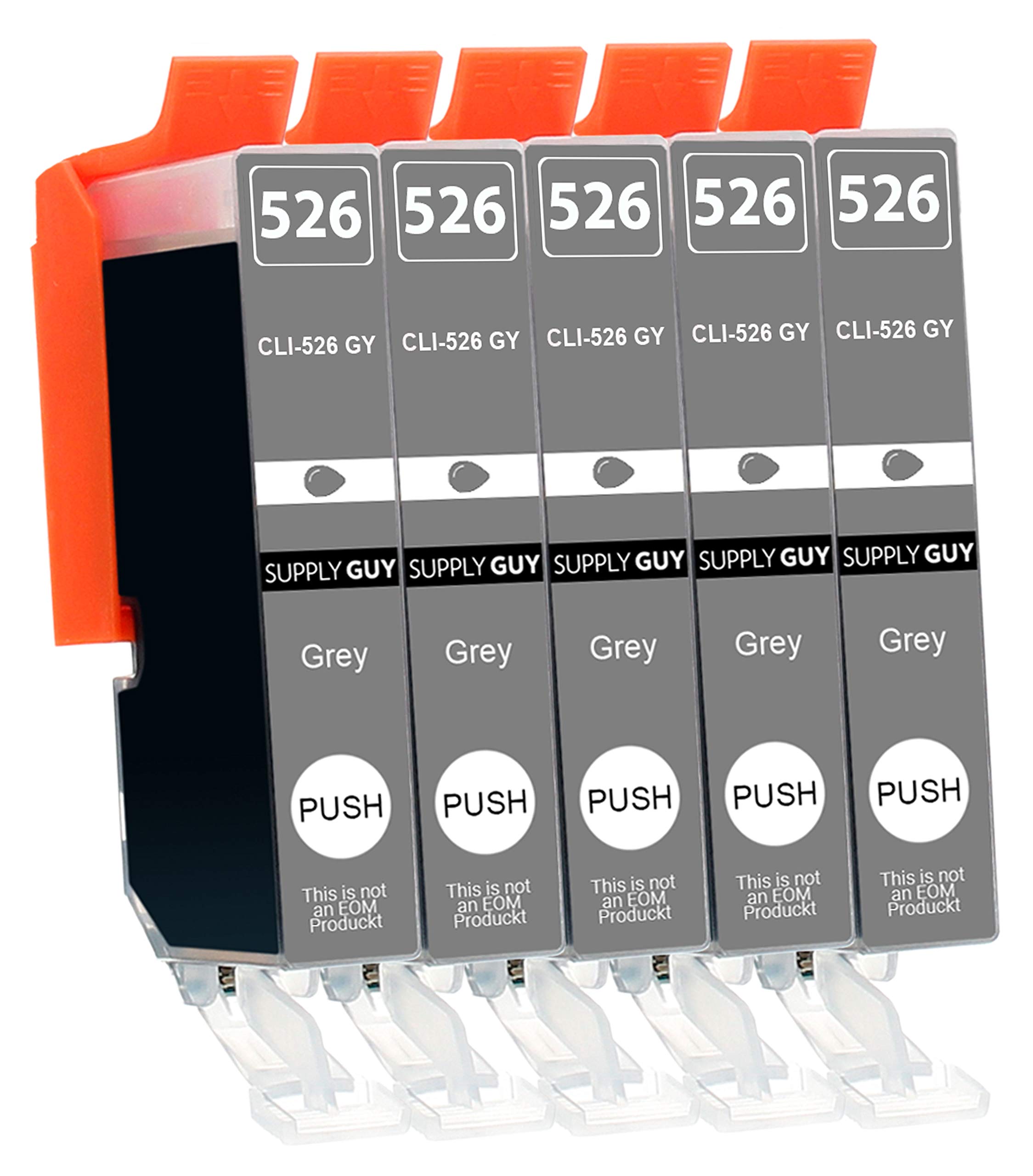 Supply Guy 5 Ink Cartridges with Chip and Level Indicator compatible with Canon CLI-526 Grey with Chip and Level Indicator for Pixma MG6100 MG6150 MG6200 MG6250 MG8100 MG8150 MG8200 MG8240 MG8250