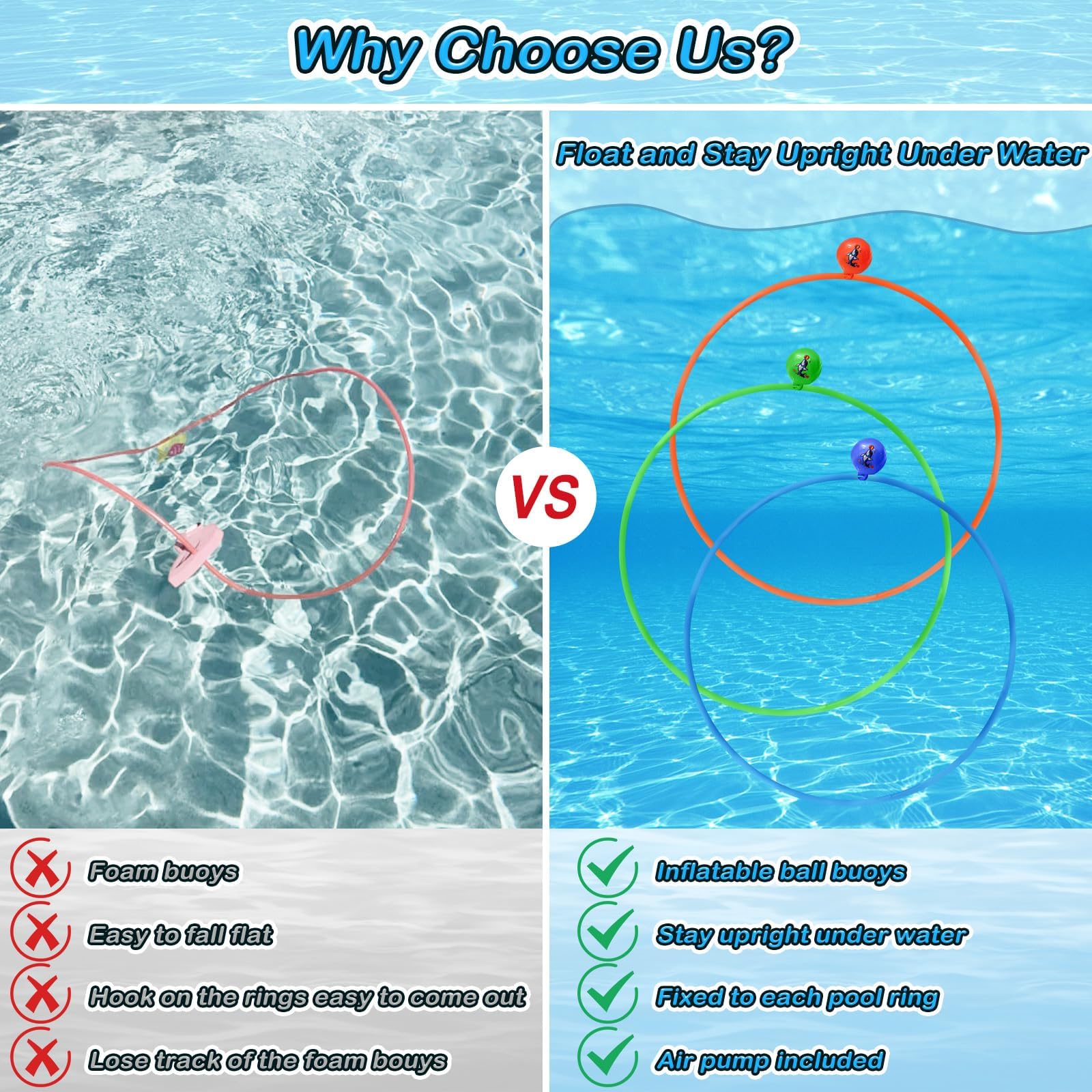 Jasonwell Pool Toys Diving Rings - 28PCS Swim Thru Rings Pool Game Diving Toys with Dive Ring Underwater Treasures Torpedo Bandits Fish Toy Fun Water Swimming Toy for Boys Girls Kids Teens Adults