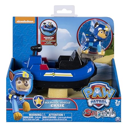 PAW PATROL 6040087 Paw Patrol-6040087-PAW Sea Patrol Basis Fahrzeug Chase, Multicolour