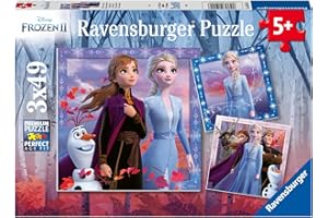 Ravensburger 05011 Disney Frozen 2 - The Journey Starts - 3 X 49 Piece Jigsaw Puzzles for Kids - Value Set of 3 Puzzles in a 