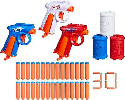 Nerf Backyard Triple Blasters & Targets Set 3 Foam Darts 30 Darts Ages 8+