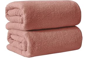 Great Bay Home 100% Cotton Oversized 2 Pack 68x35 Extra Large Towel Set - Absorbent, Quick-Drying, Durable Oversized Bath Sheets for Bathroom Décor (Desert Rose)
