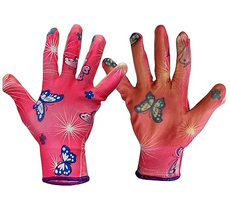 TIED RIBBONS Pair of Resuable Garden Gloves for Men Women (Rubber, Multicolor)