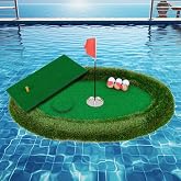 ULTIMATE Floating Golf Green for Pool, Floating Chipping Green Mat w/Hitting Mat, Golf Balls, Flag and Tee for Golf Practice,