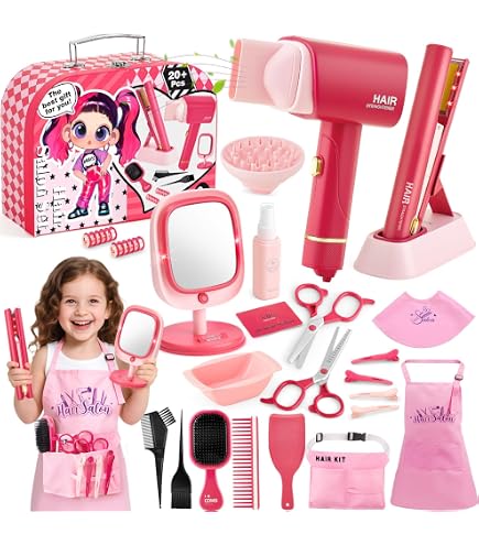 Bettina Vogue Beauty Salon Play Set - Pretend Play Hairdryer & Styling Accessories For Girls 3+