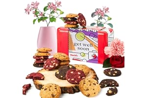 David's Cookies Get Well Soon Cookie Gift Basket - Gourmet Bakery Dessert Gift for Recovery, Comfort and Appreciation Occasions - Mini Cookies Sweet Sampler Tin