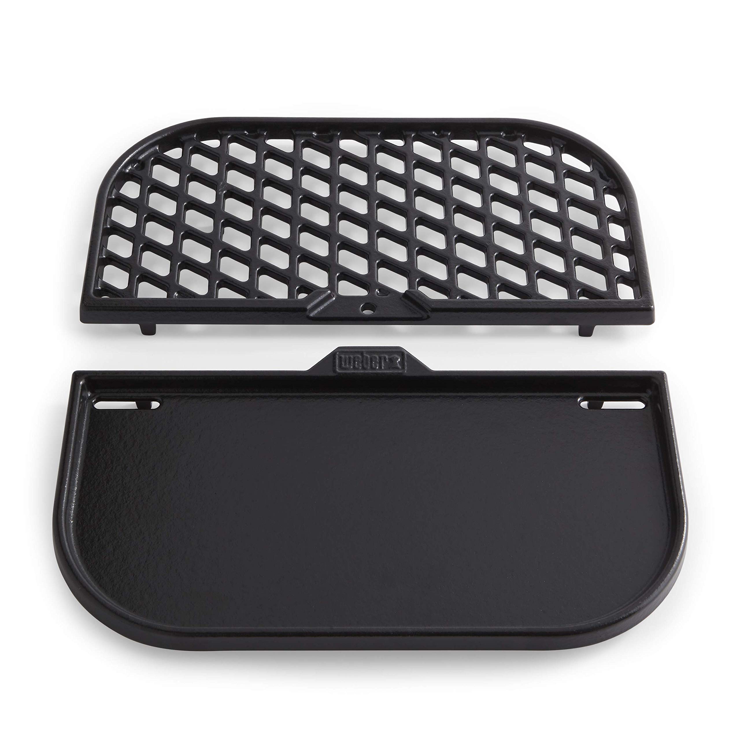 Weber Sear Grate & Griddle for Gourmet BBQ System - 2-in-1 Insert for Searing or Flat Grilling – Black (8858)
