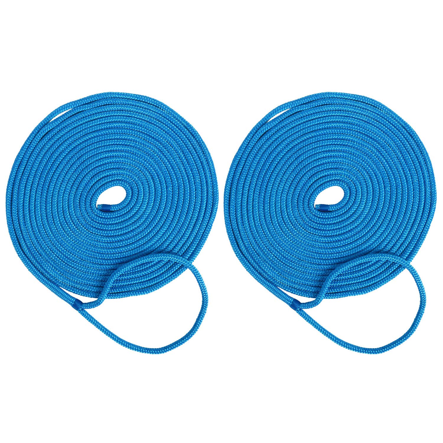 Amarine Made Double Braided Nylon Dock Lines 12566 lbs Breaking Strength (L:25 ft. D:3/4 inch Eyelet: 12 inch) Marine Mooring Rope Boat Dock Lines Working Load Limit:2500 lbs