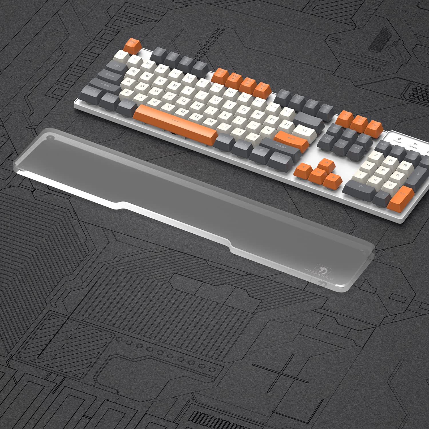 Photo 1 of SELORSS Acrylic Keyboard Wrist Rest - Full Size 100% Keyboard- Mechanical Keyboards Ergonomic Palm Rest for Computer Keyboard,Anti-Slip Base,Wrist Pad for Laptop,Office & Home-Easy Typing