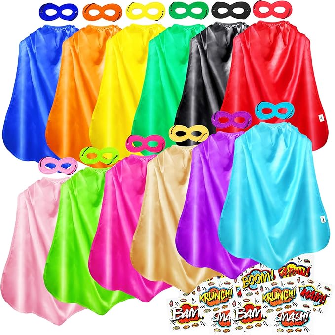 AIMIKE Superhero Capes, Bulk Pack for Kids Party, DIY Dress
