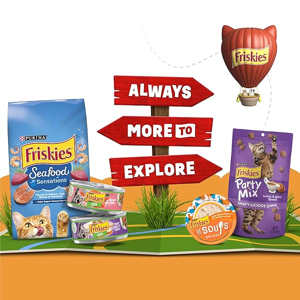 PURINA FRISKIES GRAIN FREE LICKABLE CAT FOOD TOPPERS LIL’ SOUPS WITH SOCKEYE SALMON IN CHICKEN BROTH – (PACK OF 8) 1.2 OZ. CUPS