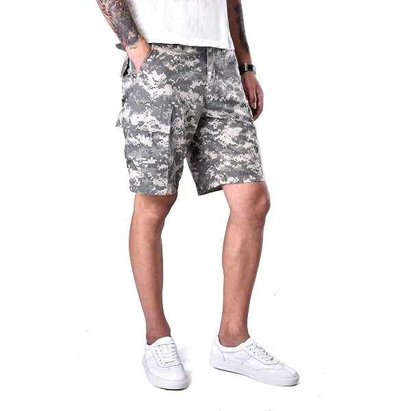 thumbnail image 2 of Mafoose Men's Casual Street Cargo Shorts – Army Military BDU Rip Stop Camo – Waist Sizes 28-44 2 of 3
