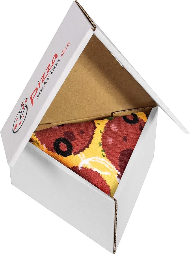 Pizza Socks Box Slice Pepperoni Damen Herren Pizza Socken 1 Paar